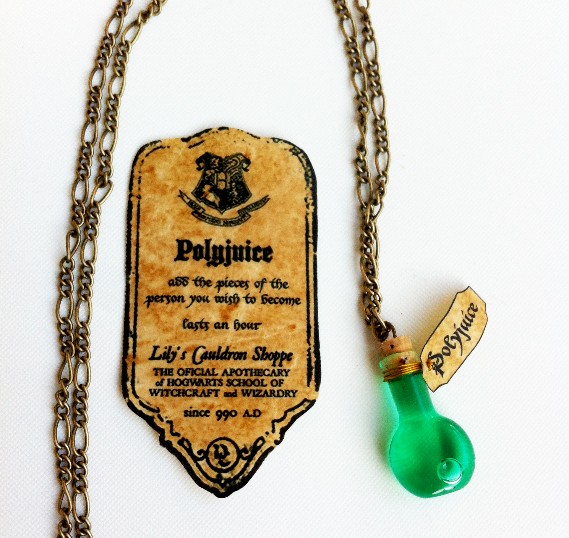 Harry Potter Polyjuice Necklace. Vial Bottle Necklace. Cosplay Harry Potter. Handmade Necklace